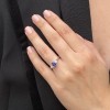 Platinum 3st Sapphire & Diamond Ring - S 0.81 D 0.26