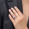 Platinum 3st Sapphire & Diamond Ring - S 0.94 D 0.22