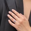 18ct Gold Sapphire & Diamond Cluster Ring - S 0.54 D 0.37