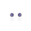 9ct White Gold Tanzanite & Diamond Halo Stud Earrings