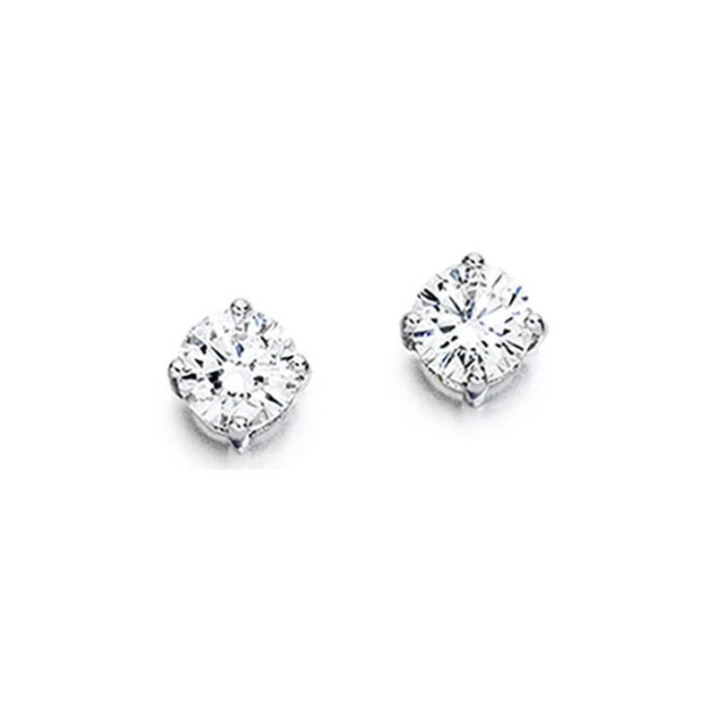 18ct White Gold Diamond Solitaire Stud Earrings - 0.68cts