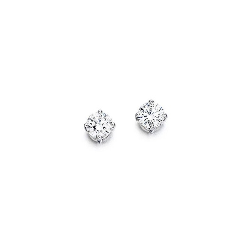 18ct Gold Diamond Solitaire Stud Earrings - 0.46cts