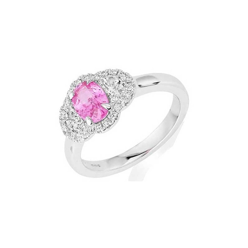 Platinum Pink Sapphire & Diamond Ring - S 1.04 D 0.58