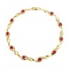 9ct Yelllow Gold Ruby & Diamond Bracelet - R 1.76 D:0.20