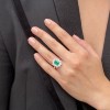 18ct Gold Emerald & Diamond Cluster Ring - E 1.48 D 1.78cts