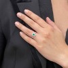 18ct White Gold Emerald & Diamond Cluster Ring - E 0.46 D 0.37