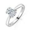 Platinum Oval Diamond Solitaire Ring - 0.90ct E/SI1