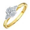 18ct Gold Oval & Pear Shape Diamond Ring - 0.50ct + 0.20ct F/VS1