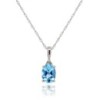 9ct White Gold Blue Topaz Pendant with Chain