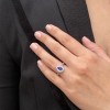 18ct White Gold Tanzanite & Diamond Ring - T 0.59 D 0.50ct