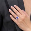 18ct White Gold Tanzanite & Diamond Dress Ring - T 3.61 D:0.51