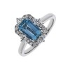 18ct White Gold Aquamarine & Diamond Dress Ring - A 1.15 D 0.39