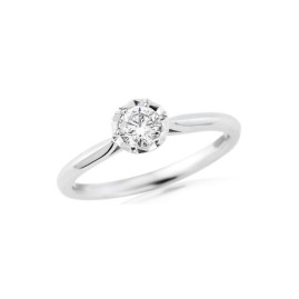 18ct White Gold Round Brilliant Cut Diamond Solitaire Ring .40ct