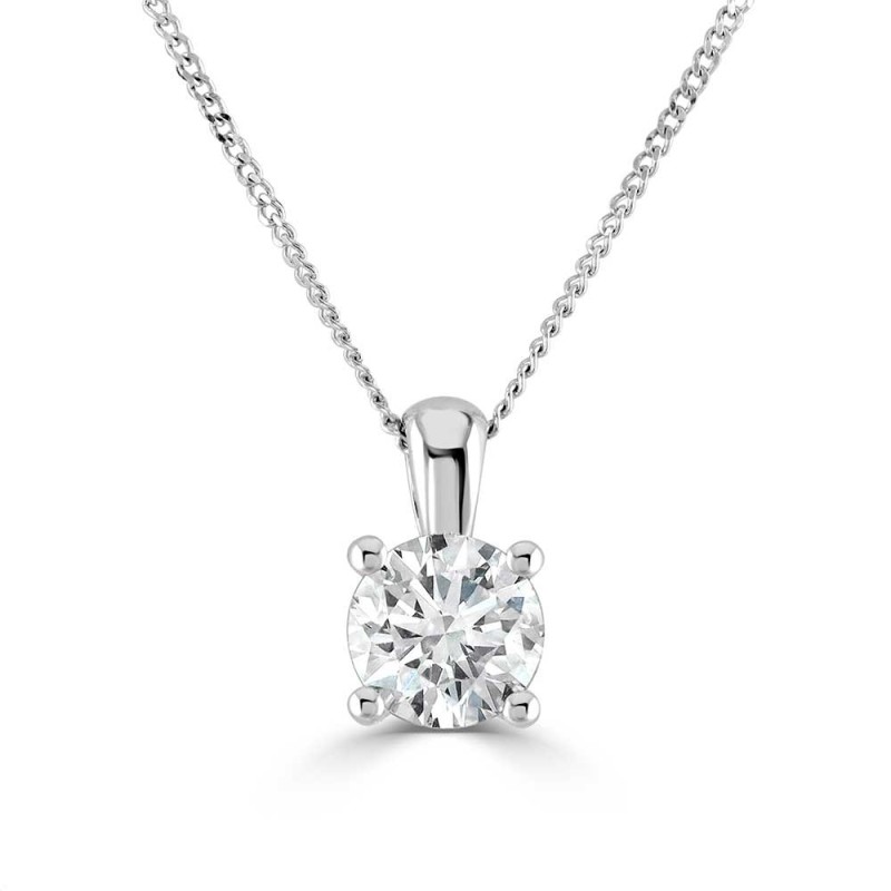 18ct White Gold Lab Grown Diamond Pendant - 0.71ct E/VS1