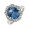 18ct White Gold  Aquamarine & Diamond Ring  - A 3.23 D 0.35