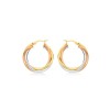 9ct Three Colour Gold Deluxe Twist Hoop Earrings