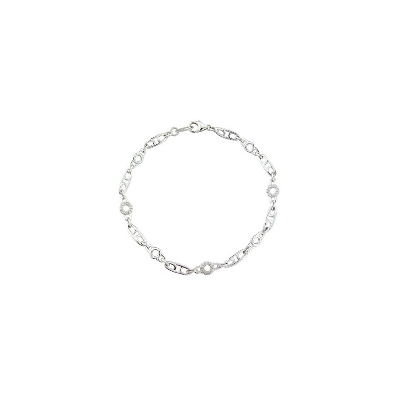 9ct White Gold Diamond  Bracelet - 0.07cts