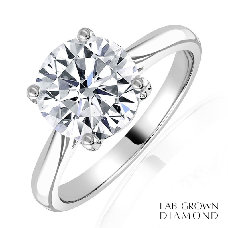 Platinum Lab Grown Diamond Solitaire Ring - 2.00ct D/VS1