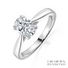 Platinum Lab Grown Oval Diamond  Solitaire Ring 1.01ct E/VS2