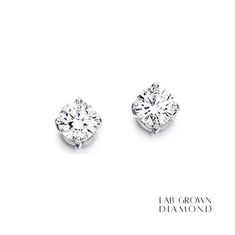 18ct White Gold Lab Grown Diamond Stud Earrings - 0.62cts