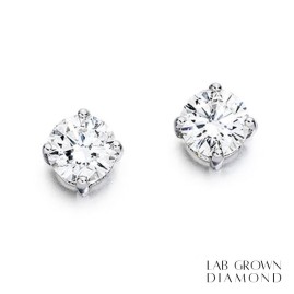 18ct White Gold Lab Grown Diamond Stud Earrings - 1.54ct D/VS1