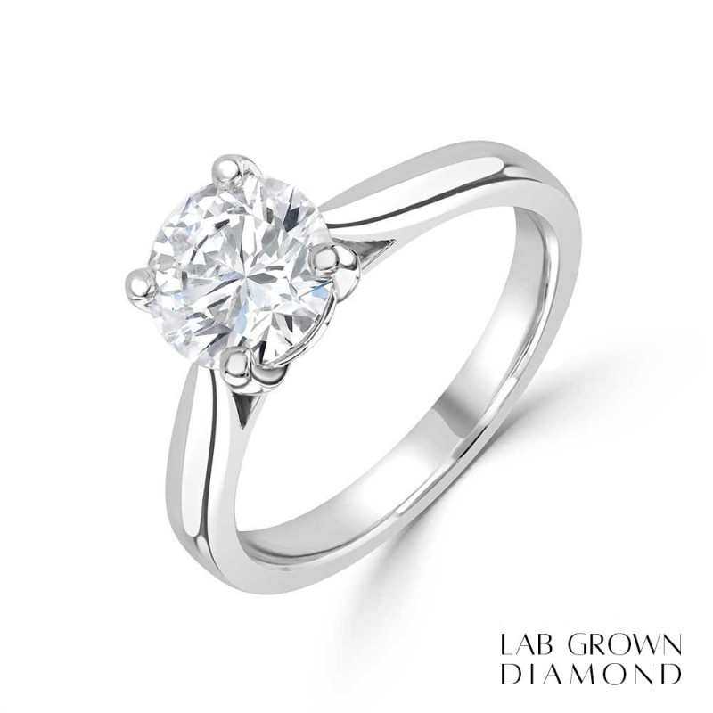 Platinum Lab Grown Diamond Solitaire Ring - 1.54cts D/VVS2