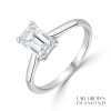 Platinum Emerald Cut Lab Grown Diamond Ring - 1.50ct E/VS2