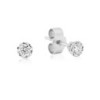 9ct White Gold Fancy  Bezel Set Diamond Stud Earrings - 0.10ct