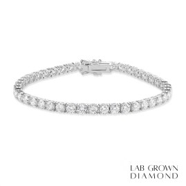 18ct White Gold Lab Grown Diamond Tennis Line Bracelet - 8.23ct