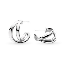 25% OFF RRP | Kit Heath Serenity Grande Silver Crossover Hoop Earrings