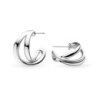 25% OFF RRP | Kit Heath Serenity Grande Silver Crossover Hoop Earrings