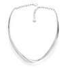 A silver collar necklace featuring a graceful curved design, exuding elegance and sophistication in sterling silver.