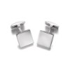 Hoxton London Plain Square Silver Cufflinks