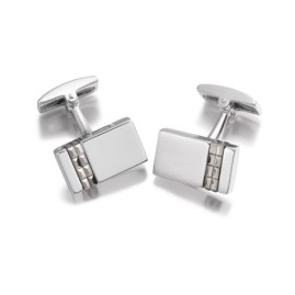 Hoxton London Silver Rectangular Cuffllinks with Marcasite