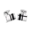 Hoxton London Sterling Silver Rectangular Onyx Cufflinks