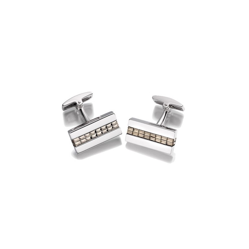 Hoxton London Silver Rectangular Marcasite Cufflinks