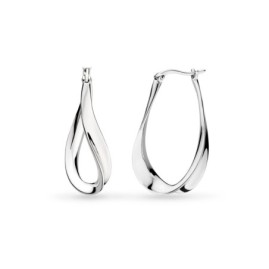 Kit Heath Earrings - Serenity Granded Hinged Silver Hoop Earrings 23% off RRP