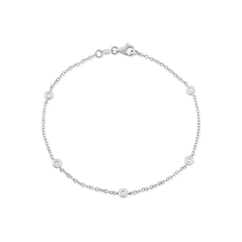 18ct White Gold Diamond Set Bracelet - 0.10cts