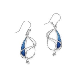 Ortak Silver Enamel Pat Cheney Oasis Drop Earrings - EE767 Oasis