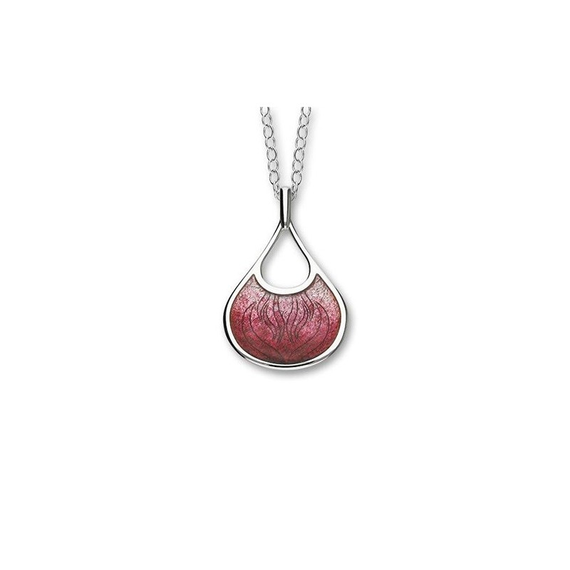 Ortak Silver Small Enamel Elements Fire Pendant - EP304 Ignite