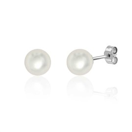 9ct White Gold Freshwater Cultured Pearl Earrings - 7.5 - 8.0mm