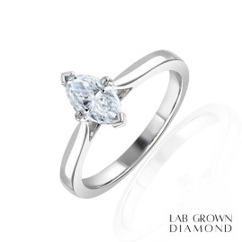 Platinum Lab Grown Marquise Diamond Ring - 1.00 D/VS1