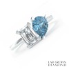 Platinum Lab Grown Blue & White Diamond Toi et Moi Ring - 2.17ct