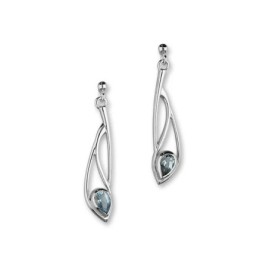 Ortak Silver Retreat Aqua Drop Earrings - CE419 AQUA