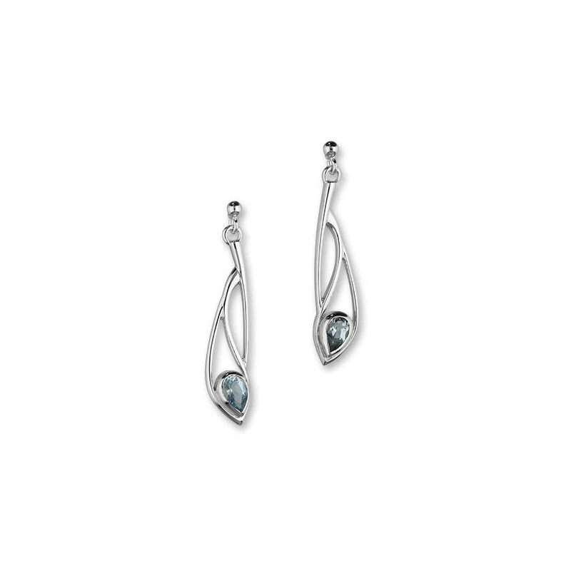 Ortak Silver Retreat Aqua Drop Earrings - CE419 AQUA