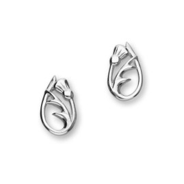 Ortak Contemporary Scottish Thistle Stud Earrings - E1518