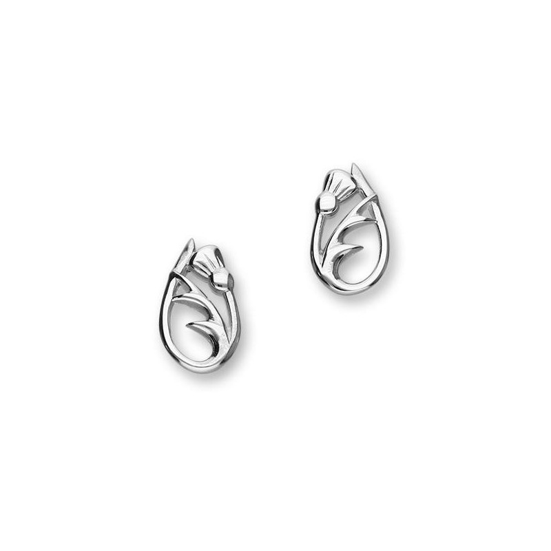 Ortak Contemporary Scottish Thistle Stud Earrings - E1518