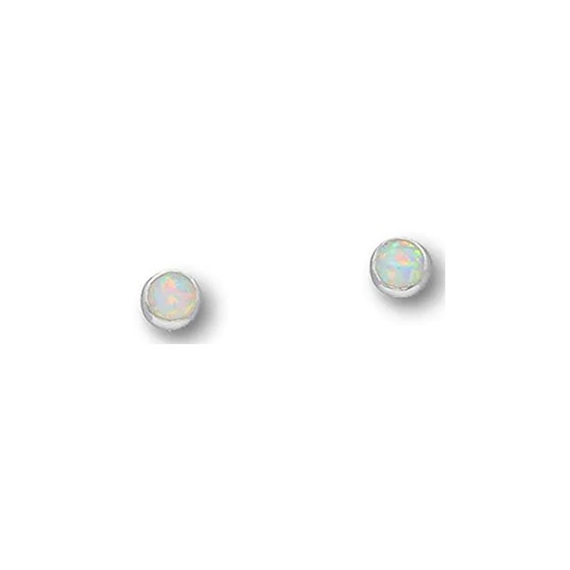 Ortak Silver Created Opal Stud Earrings - SE365