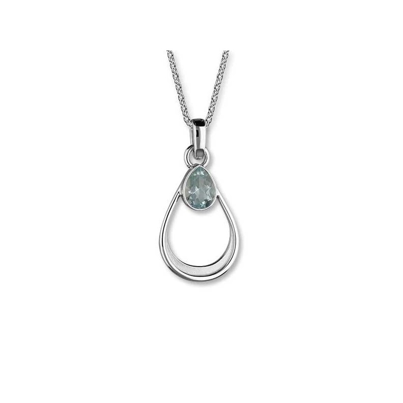 Ortak Sterling Silver Pendant CP332 Aquamarine | Macintyres of Edinburgh