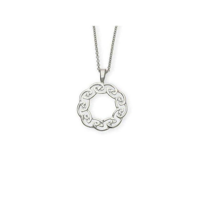 Ortak Sterling Silver Open Circle Celtic Knot Pendant - P255